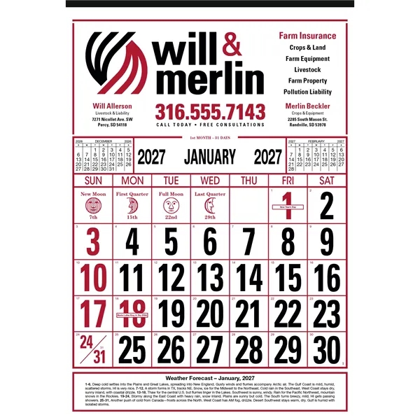 Commercial 12-Sheet Calendar... from ASI 40480 Koozie Group