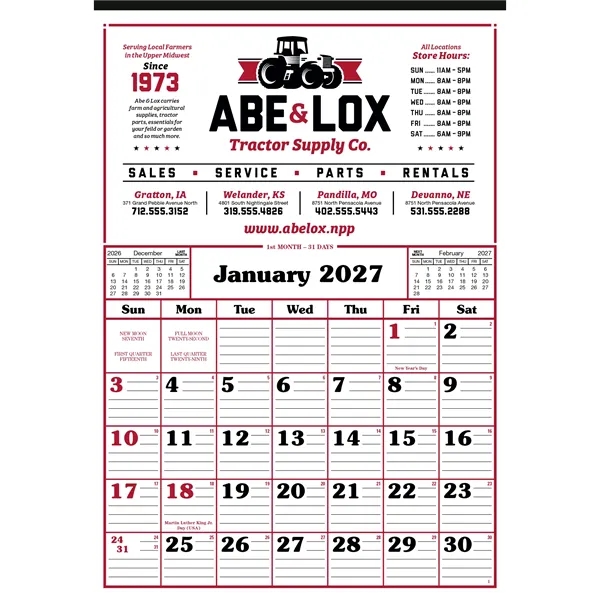 Commercial 12-Sheet Calendar... from ASI 40480 Koozie Group