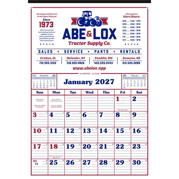 Commercial 12-Sheet Calendar... from ASI 40480 Koozie Group