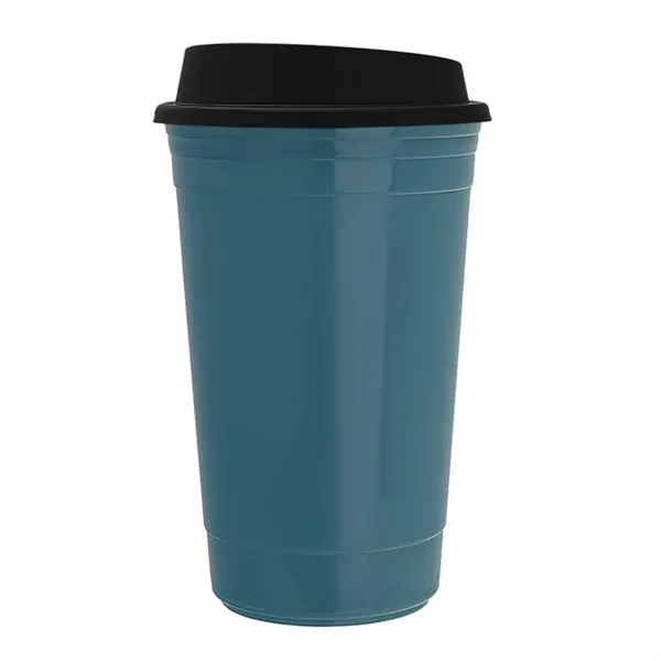 16 oz. Double-Wall insulated travel/coffee cup with sip-through lid.... from ASI 40480 Koozie Group