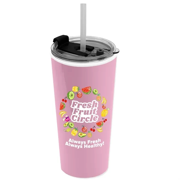 18 oz. Double-Wall Insulated Travel/ Coffee Cup with 2-in-1 Flip and... from ASI 40480 Koozie Group