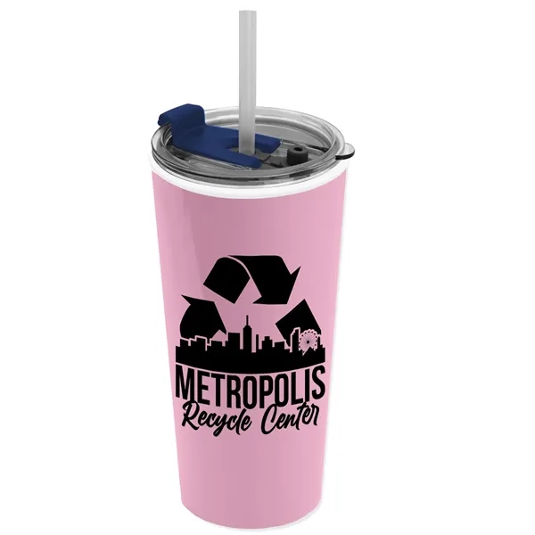 18 oz. Double-Wall Insulated Travel/ Coffee Cup with 2-in-1 Flip and... from ASI 40480 Koozie Group