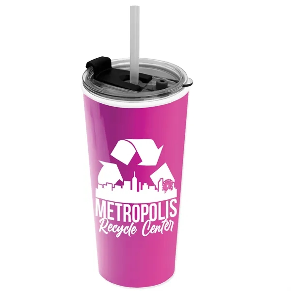 18 oz. Double-Wall Insulated Travel/ Coffee Cup with 2-in-1 Flip and... from ASI 40480 Koozie Group
