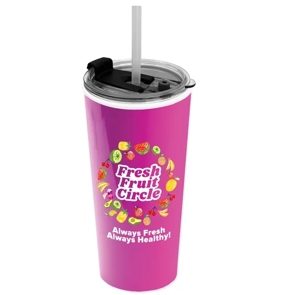 18 oz. Double-Wall Insulated Travel/ Coffee Cup with 2-in-1 Flip and... from ASI 40480 Koozie Group