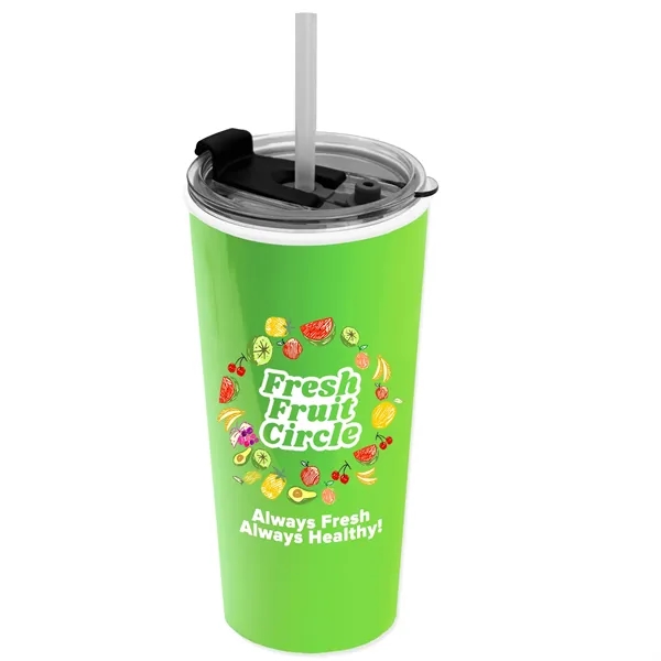 18 oz. Double-Wall Insulated Travel/ Coffee Cup with 2-in-1 Flip and... from ASI 40480 Koozie Group