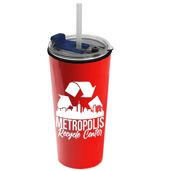 18 oz. Double-Wall Insulated Travel/ Coffee Cup with 2-in-1 Flip and... from ASI 40480 Koozie Group