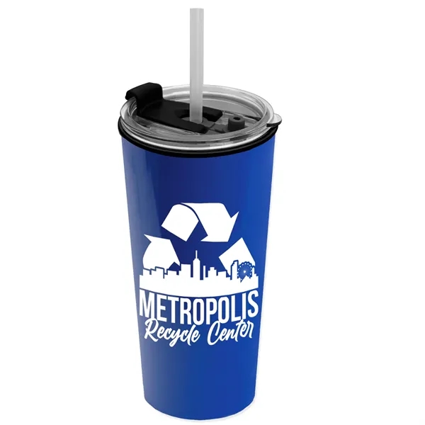 18 oz. Double-Wall Insulated Travel/ Coffee Cup with 2-in-1 Flip and... from ASI 40480 Koozie Group
