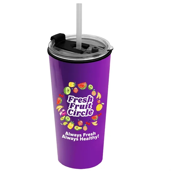 18 oz. Double-Wall Insulated Travel/ Coffee Cup with 2-in-1 Flip and... from ASI 40480 Koozie Group