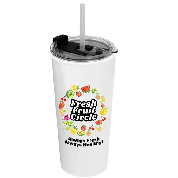18 oz. Double-Wall Insulated Travel/ Coffee Cup with 2-in-1 Flip and... from ASI 40480 Koozie Group