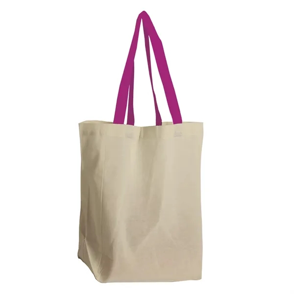 Natural Cotton Grocery Tote with different Color Handles... from ASI 40480 Koozie Group