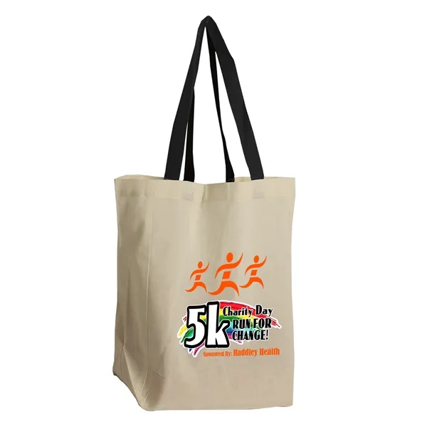 Natural Cotton Grocery Tote with different Color Handles... from ASI 40480 Koozie Group