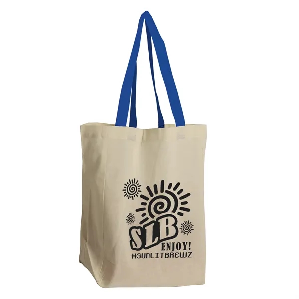 Natural Cotton Grocery Tote with different Color Handles... from ASI 40480 Koozie Group