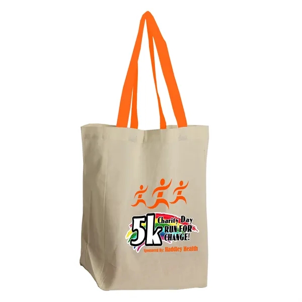 Natural Cotton Grocery Tote with different Color Handles... from ASI 40480 Koozie Group
