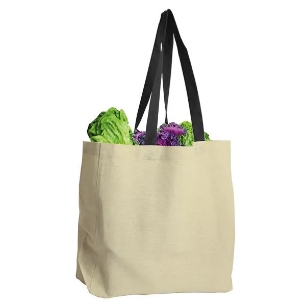 Natural  8 oz. Cotton Canvas Tote with Color Handles... from ASI 40480 Koozie Group