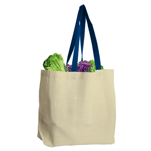 Natural  8 oz. Cotton Canvas Tote with Color Handles... from ASI 40480 Koozie Group