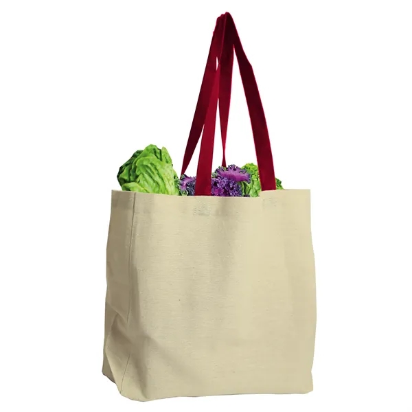 Natural  8 oz. Cotton Canvas Tote with Color Handles... from ASI 40480 Koozie Group
