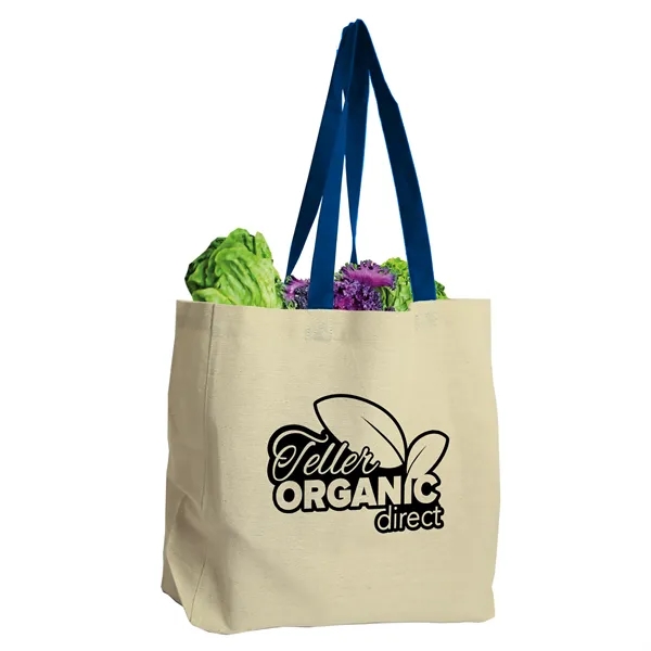 Natural  8 oz. Cotton Canvas Tote with Color Handles... from ASI 40480 Koozie Group