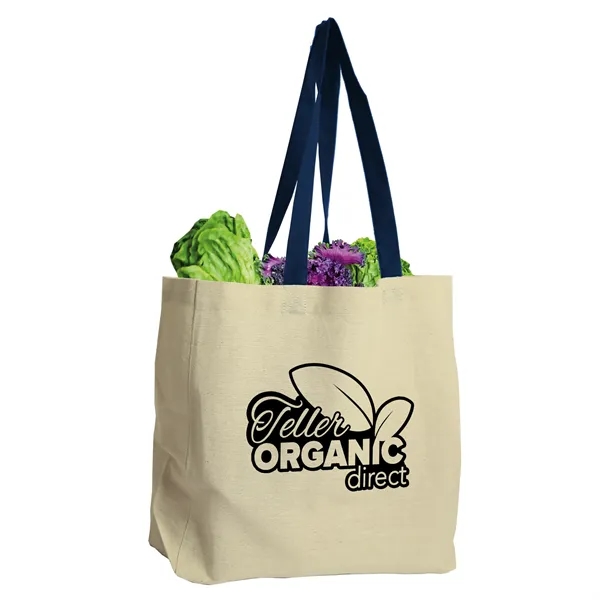 Natural  8 oz. Cotton Canvas Tote with Color Handles... from ASI 40480 Koozie Group