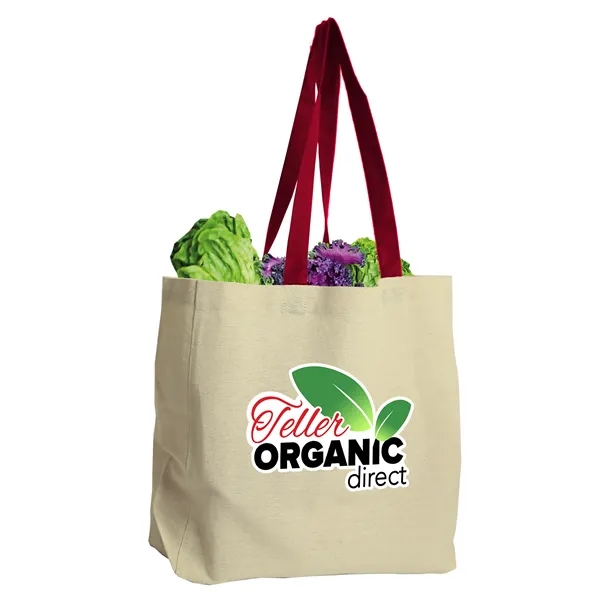 Natural  8 oz. Cotton Canvas Tote with Color Handles... from ASI 40480 Koozie Group