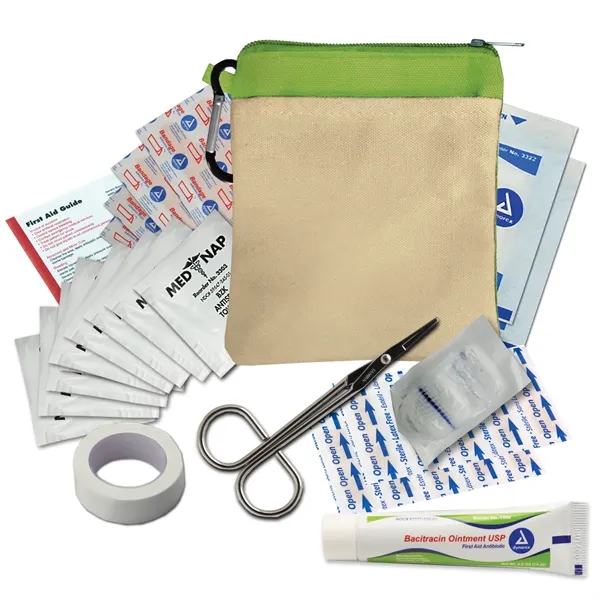 Canvas Zipper Tote First Aid Kit with Carabiner... from ASI 40480 Koozie Group