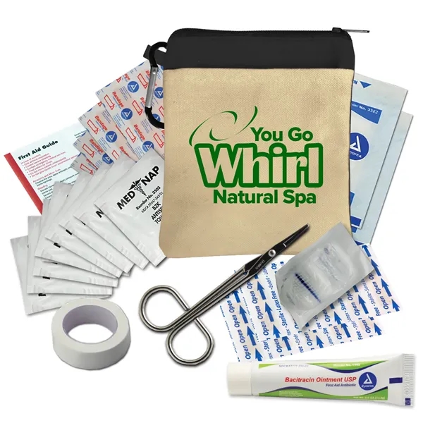 Canvas Zipper Tote First Aid Kit with Carabiner... from ASI 40480 Koozie Group