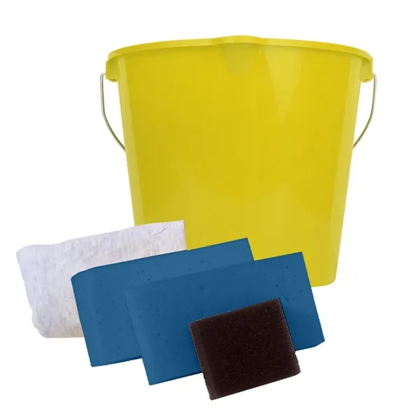 Car wash kit with 7 quart bucket, 2 sponges, polishing cloth... from ASI 40480 Koozie Group