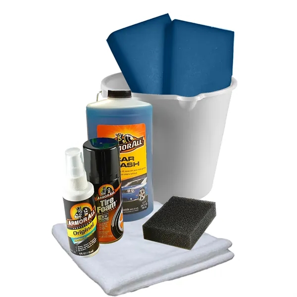 Complete Car Wash Kit with 7 quart bucket, sponges, tire foam... from ASI 40480 Koozie Group