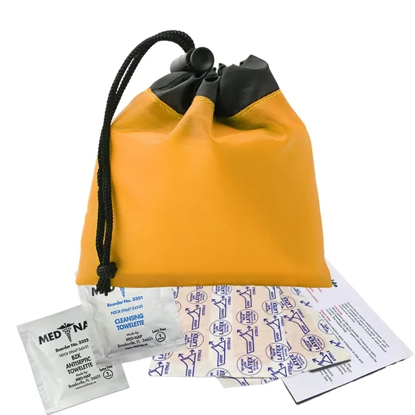 Cinch Tote First Aid kit. Brightly colored polyester drawstring bag -... from ASI 40480 Koozie Group