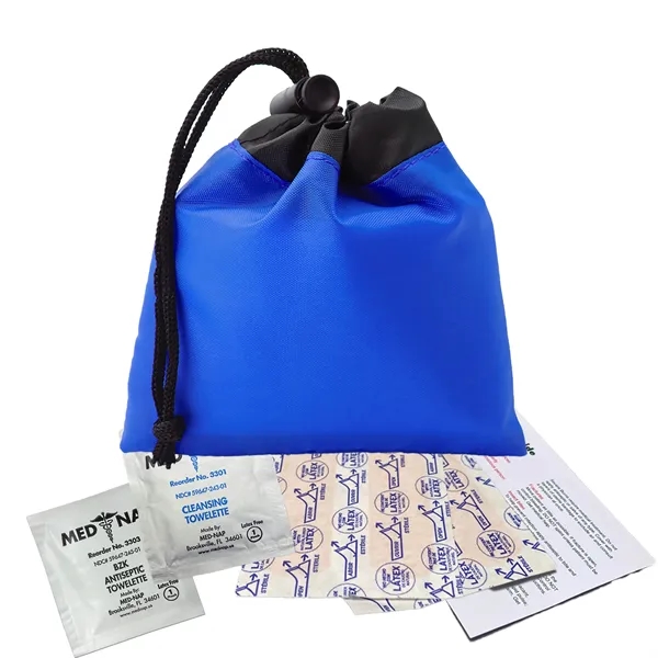 Cinch Tote First Aid kit. Brightly colored polyester drawstring bag -... from ASI 40480 Koozie Group