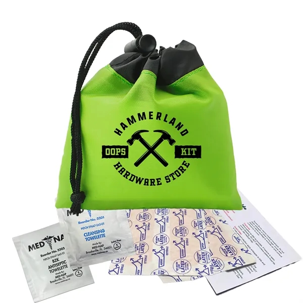 Cinch Tote First Aid kit. Brightly colored polyester drawstring bag -... from ASI 40480 Koozie Group