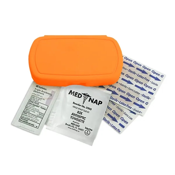 First aid kit. Oval shape, pocket size, elegant details.... from ASI 40480 Koozie Group