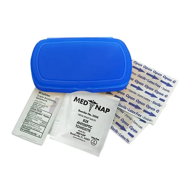 First aid kit. Oval shape, pocket size, elegant details.... from ASI 40480 Koozie Group