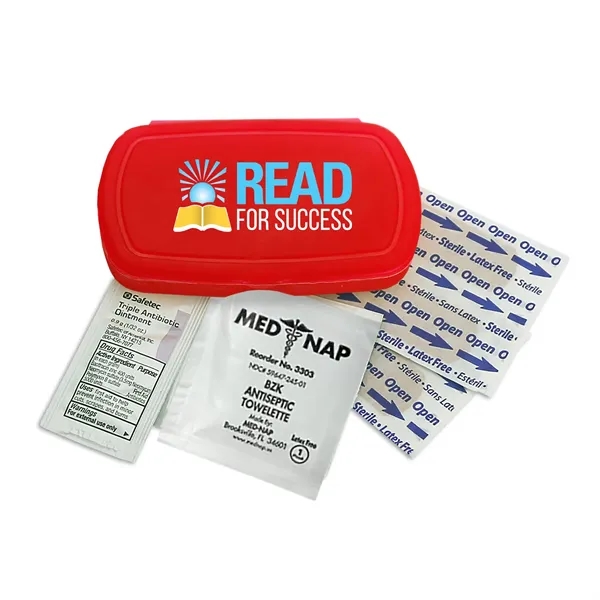 First aid kit. Oval shape, pocket size, elegant details.... from ASI 40480 Koozie Group