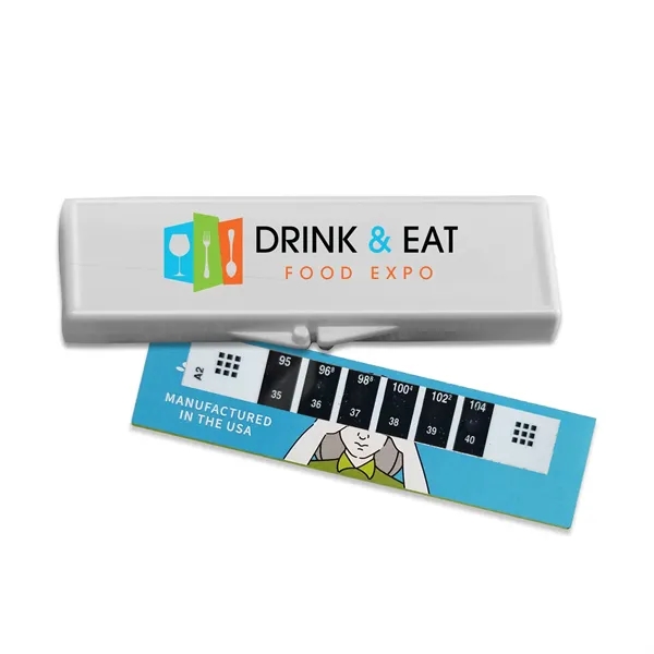 Forehead thermometer kit in a white plastic hinged case.... from ASI 40480 Koozie Group