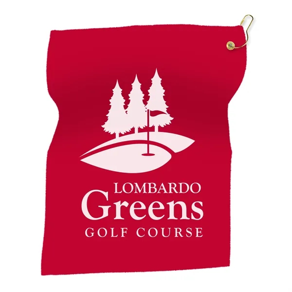 15" x 18" Hemmed Terry/ Velour Rally Towel with Grommet and... from ASI 40480 Koozie Group