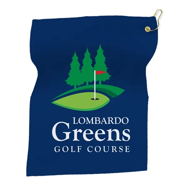 15" x 18" Hemmed Terry/ Velour Rally Towel with Grommet and... from ASI 40480 Koozie Group