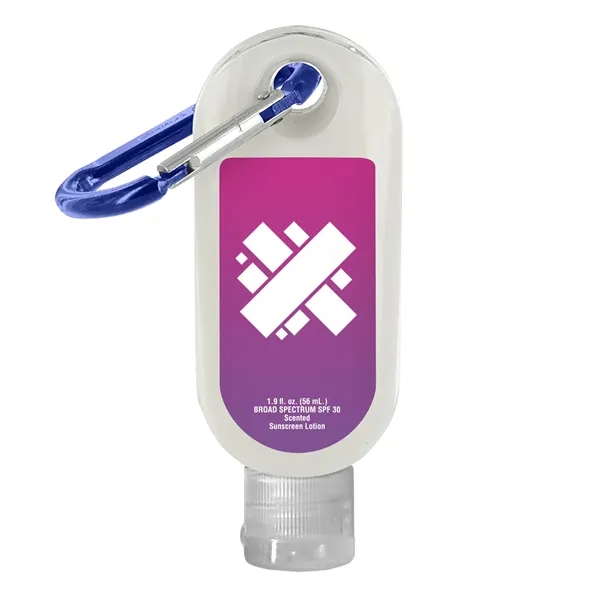 SPF 30 Sunscreen in Clear Bottle with Carabiner... from ASI 40480 Koozie Group