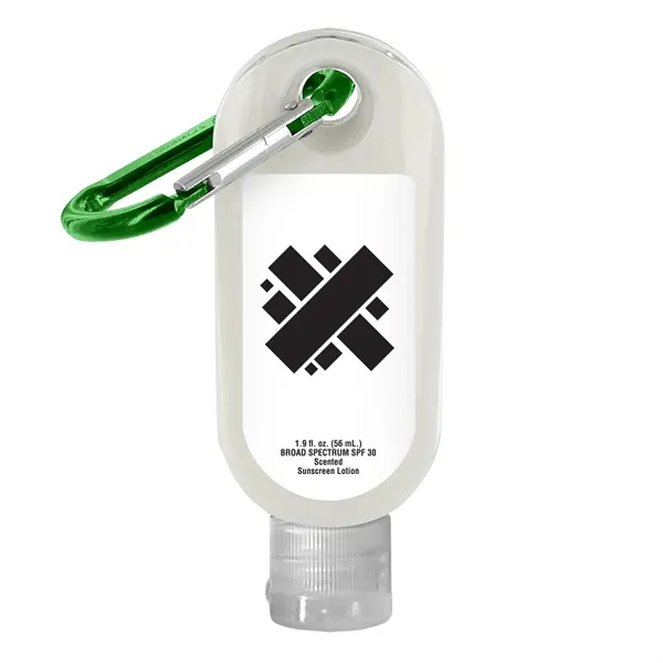 SPF 30 Sunscreen in Clear Bottle with Carabiner... from ASI 40480 Koozie Group