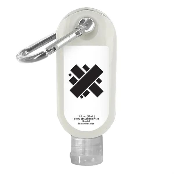 SPF 30 Sunscreen in Clear Bottle with Carabiner... from ASI 40480 Koozie Group