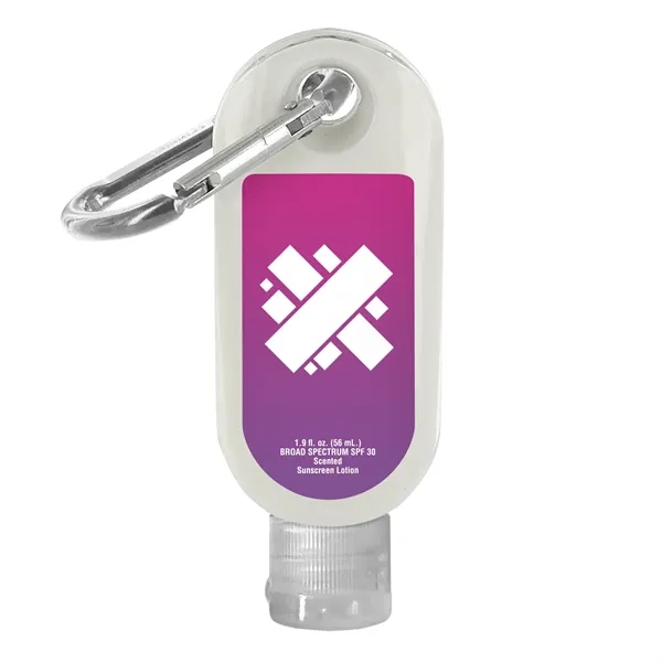 SPF 30 Sunscreen in Clear Bottle with Carabiner... from ASI 40480 Koozie Group
