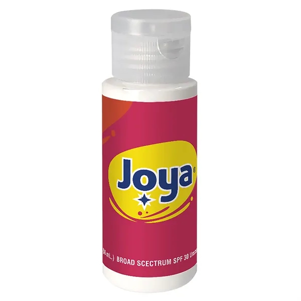 SPF 30 Sunscreen in Clear Cylinder Bottle with Clear Flip Top... from ASI 40480 Koozie Group