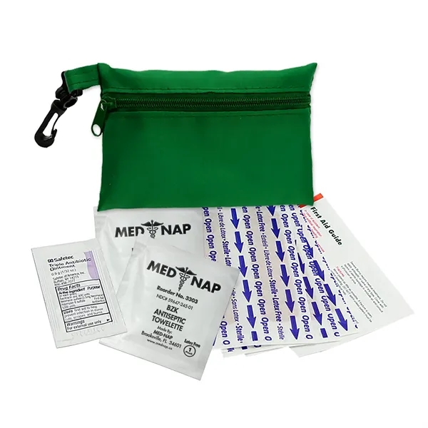 First aid kit in a polyester zippered tote, plastic clip, 3... from ASI 40480 Koozie Group