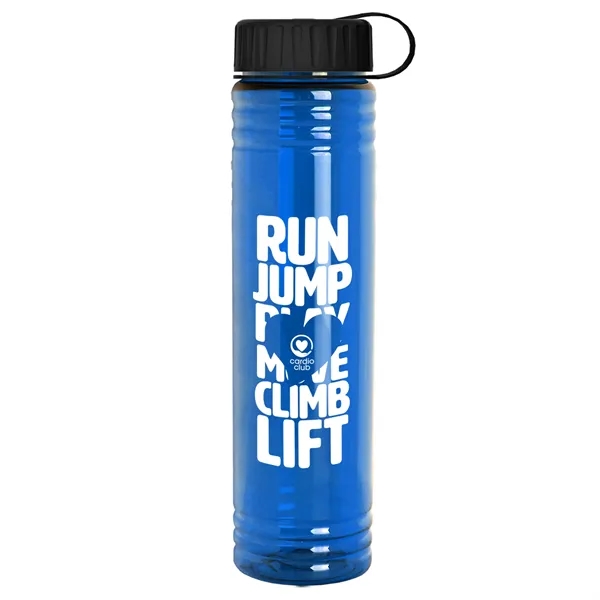 Slim Cylinder Design. 32 oz Transparent Sport Bottles with Tethered Lid.... from ASI 40480 Koozie Group