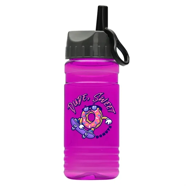 The Lil Stripe 20 Oz. PETE Bottle With Flip Straw Ring... from ASI 40480 Koozie Group