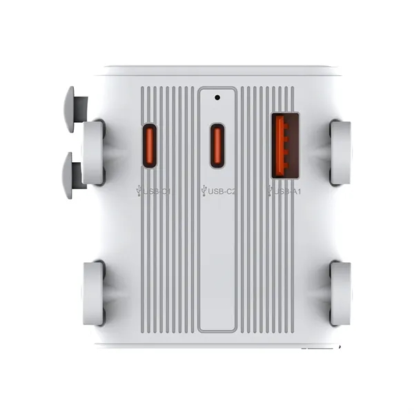 World travel adapter with USB-C fast charging and multi-country plug support.... from ASI 62124 iClick, Inc.