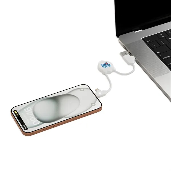 Mini universal charging cable with USB-A/USB-C inputs and USB-C/Lightning outputs.... from ASI 62124 iClick, Inc.