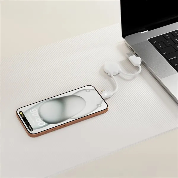 Mini universal charging cable with USB-A/USB-C inputs and USB-C/Lightning outputs.... from ASI 62124 iClick, Inc.