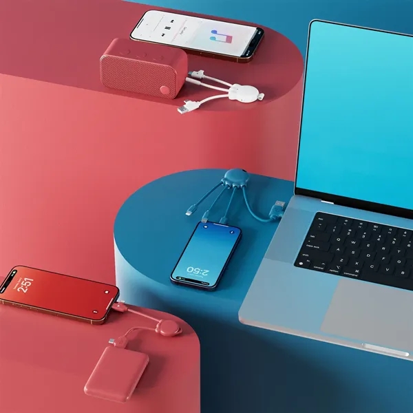 Mini universal charging cable with USB-A/USB-C inputs and USB-C/Lightning outputs.... from ASI 62124 iClick, Inc.