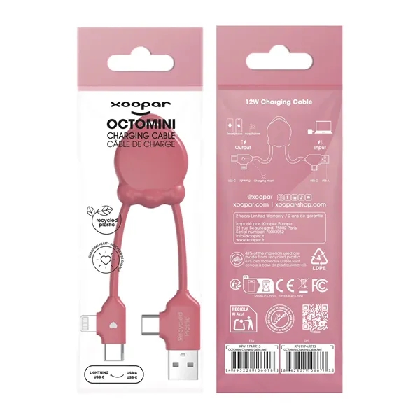 Mini universal charging cable with USB-A/USB-C inputs and USB-C/Lightning outputs.... from ASI 62124 iClick, Inc.