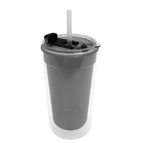 14 oz. Transparent Tumbler with 2-in-1 Flip and Straw lid. Top... from ASI 40480 Koozie Group
